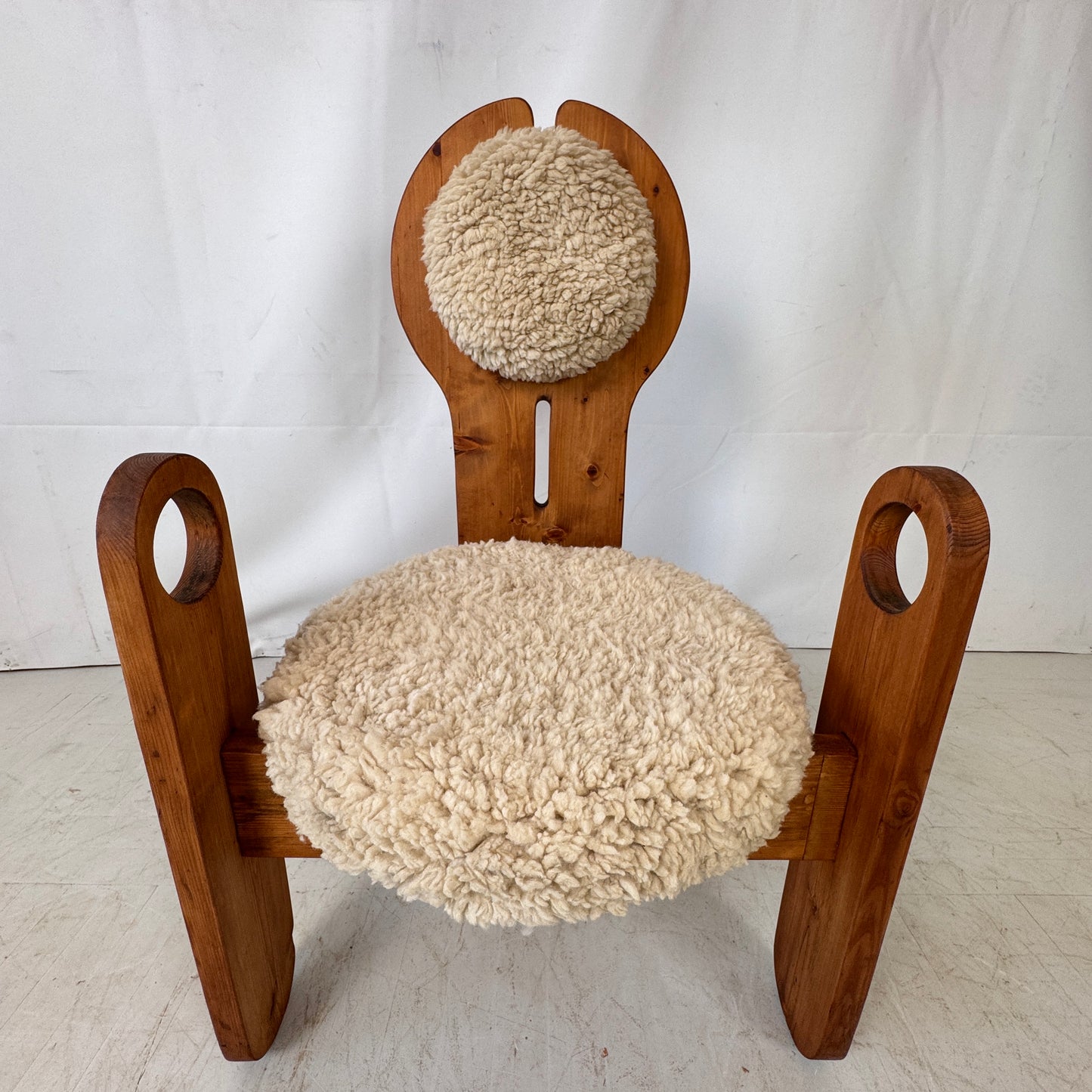 Restored Pine Chair by Szedleczkyné Leszl Mária, Hungary, 1980s