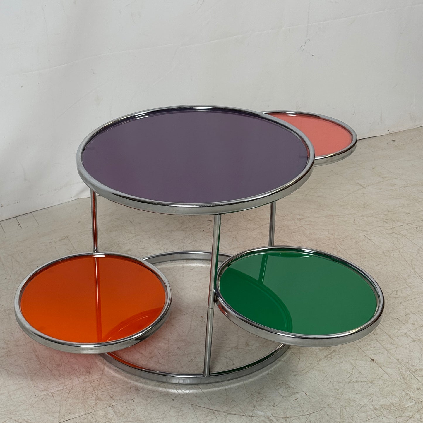 KARE Design Swivel Glass Coffee Table — Attributed to Milo Baughman