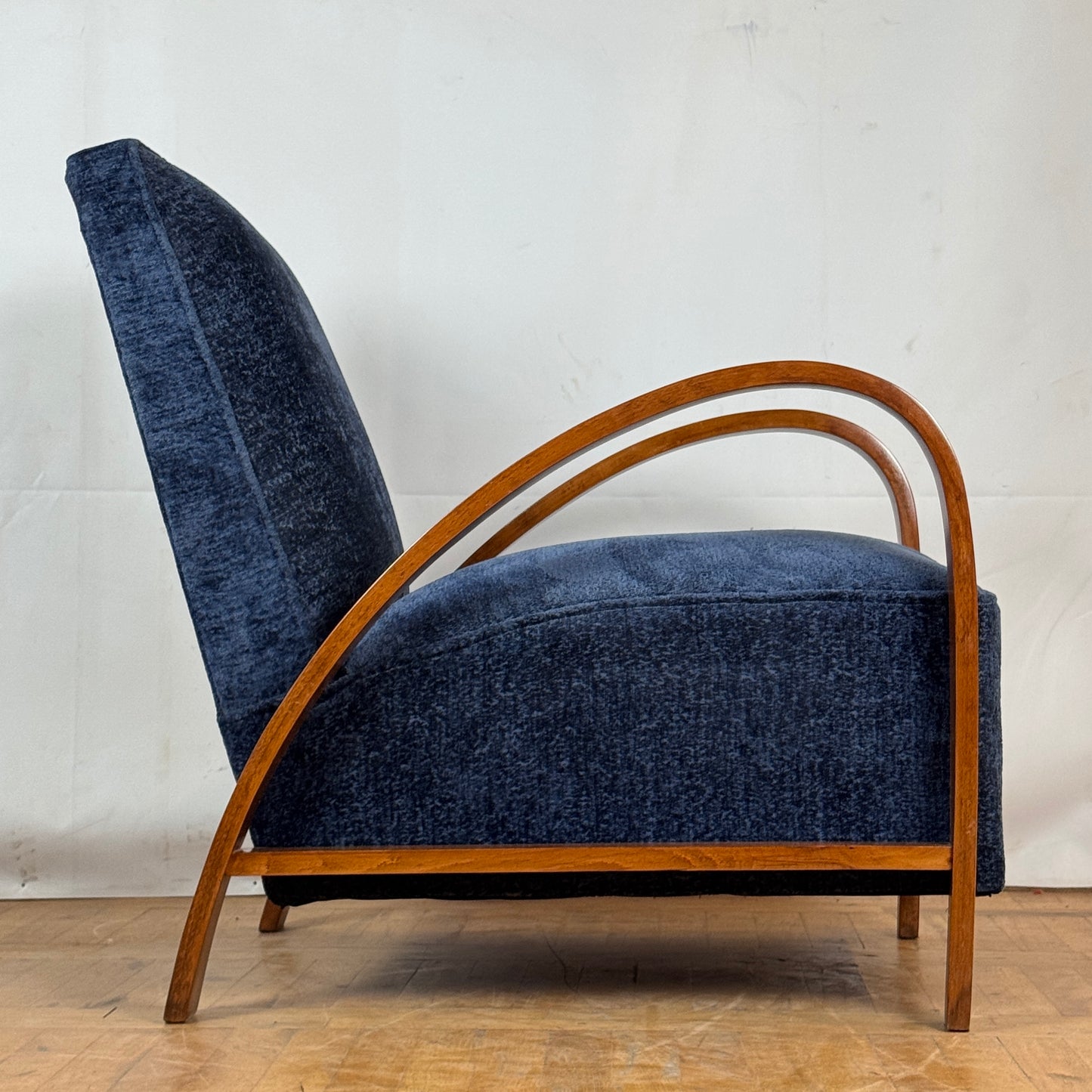 Pair of fully restored French art-deco armchairs 1960s