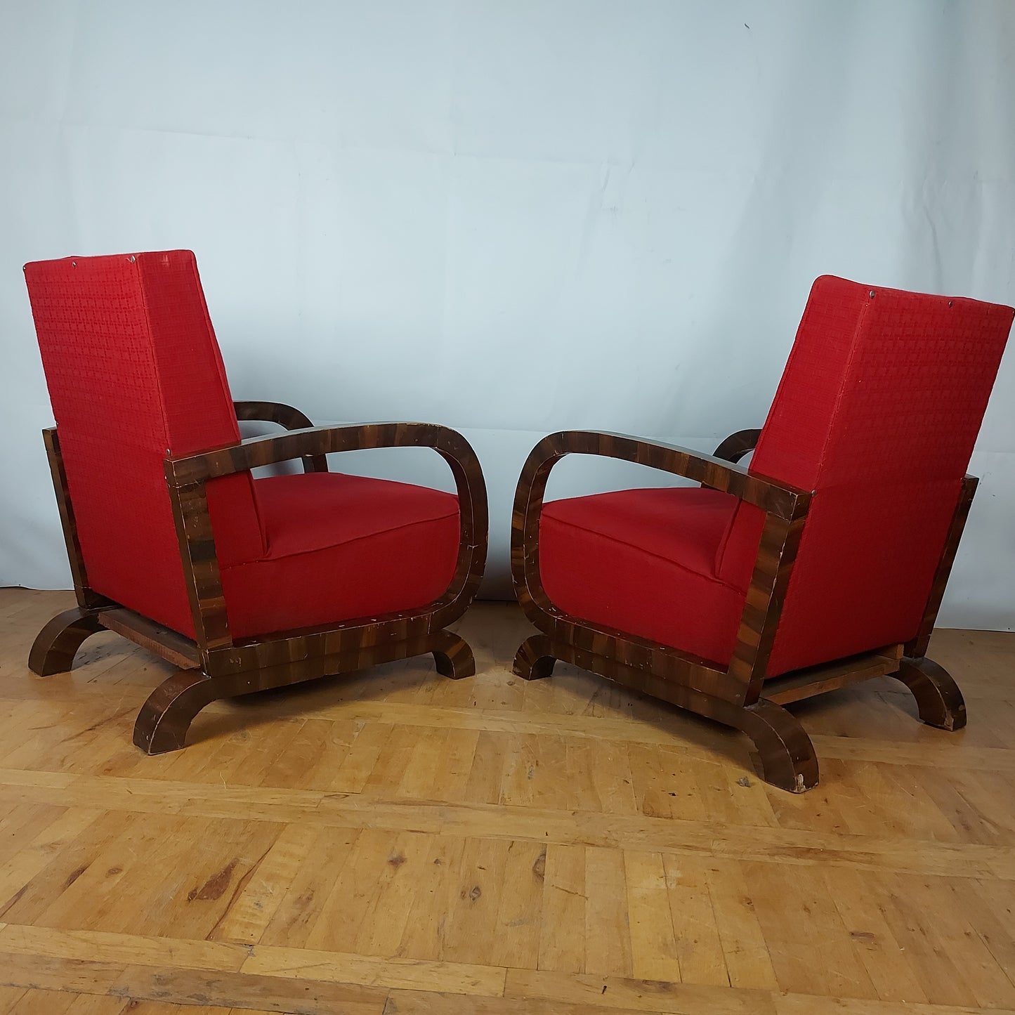 Pair of art-deco style armchairs 1960s