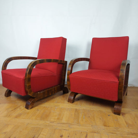Pair of art-deco style armchairs 1960s