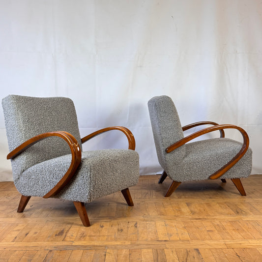 Pair of Frantisek Jirak art deco style armchairs 1960s