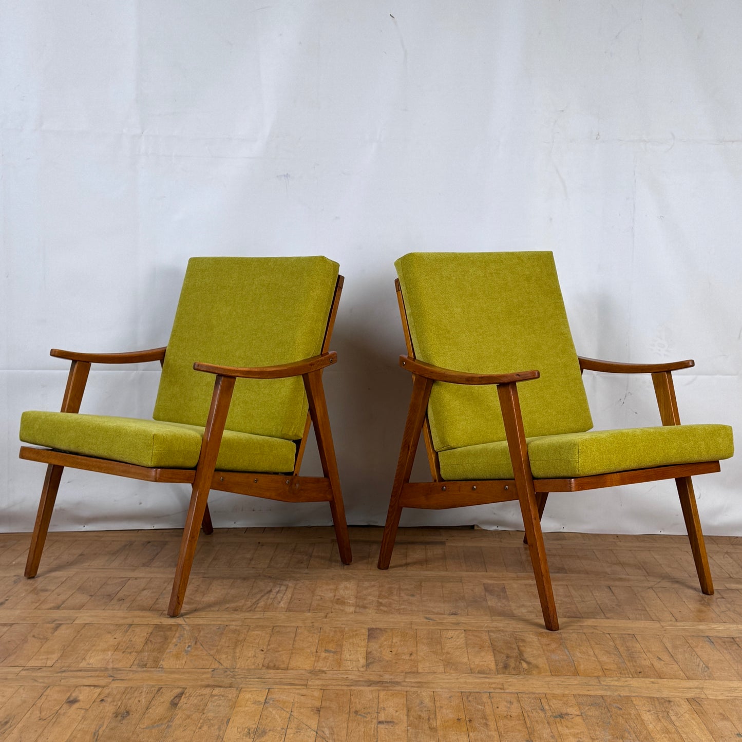 Pair of Romanian retro armchairs 1960s