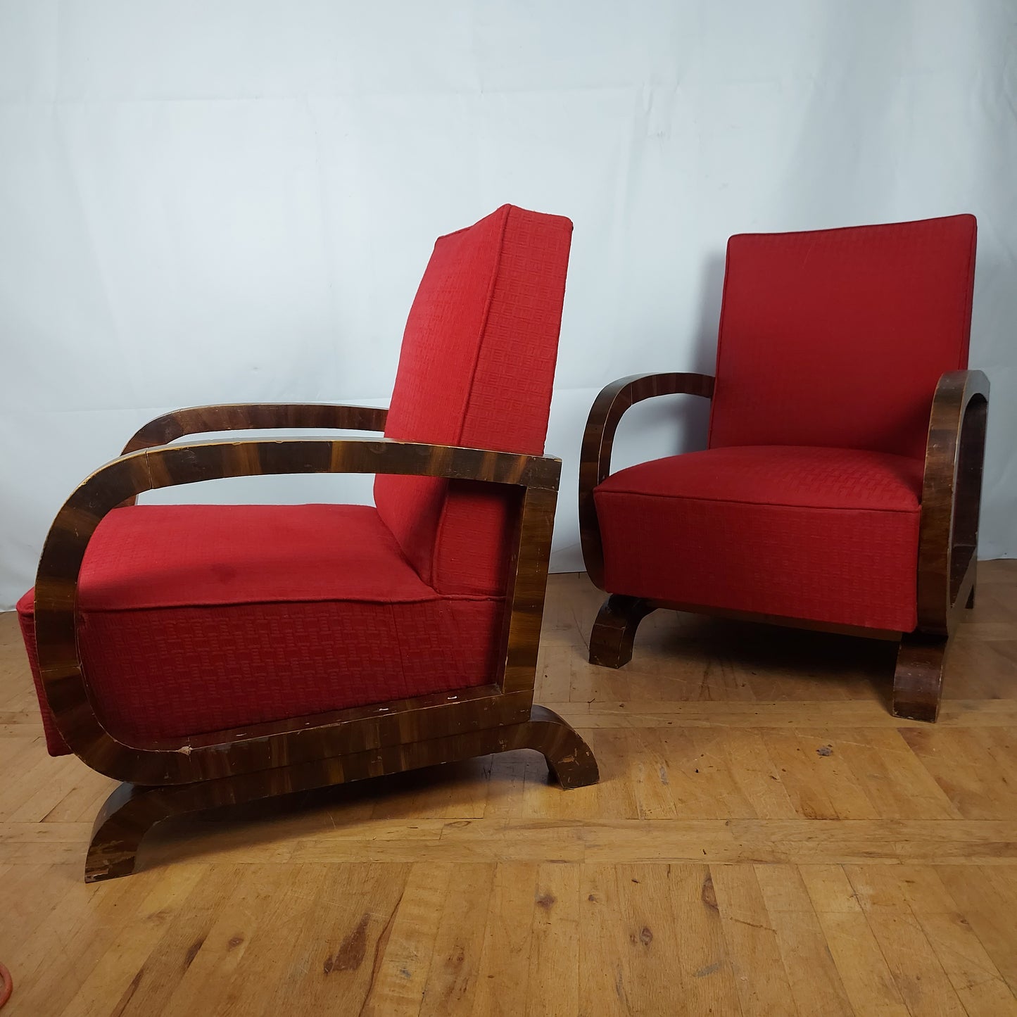 Pair of art-deco style armchairs 1960s