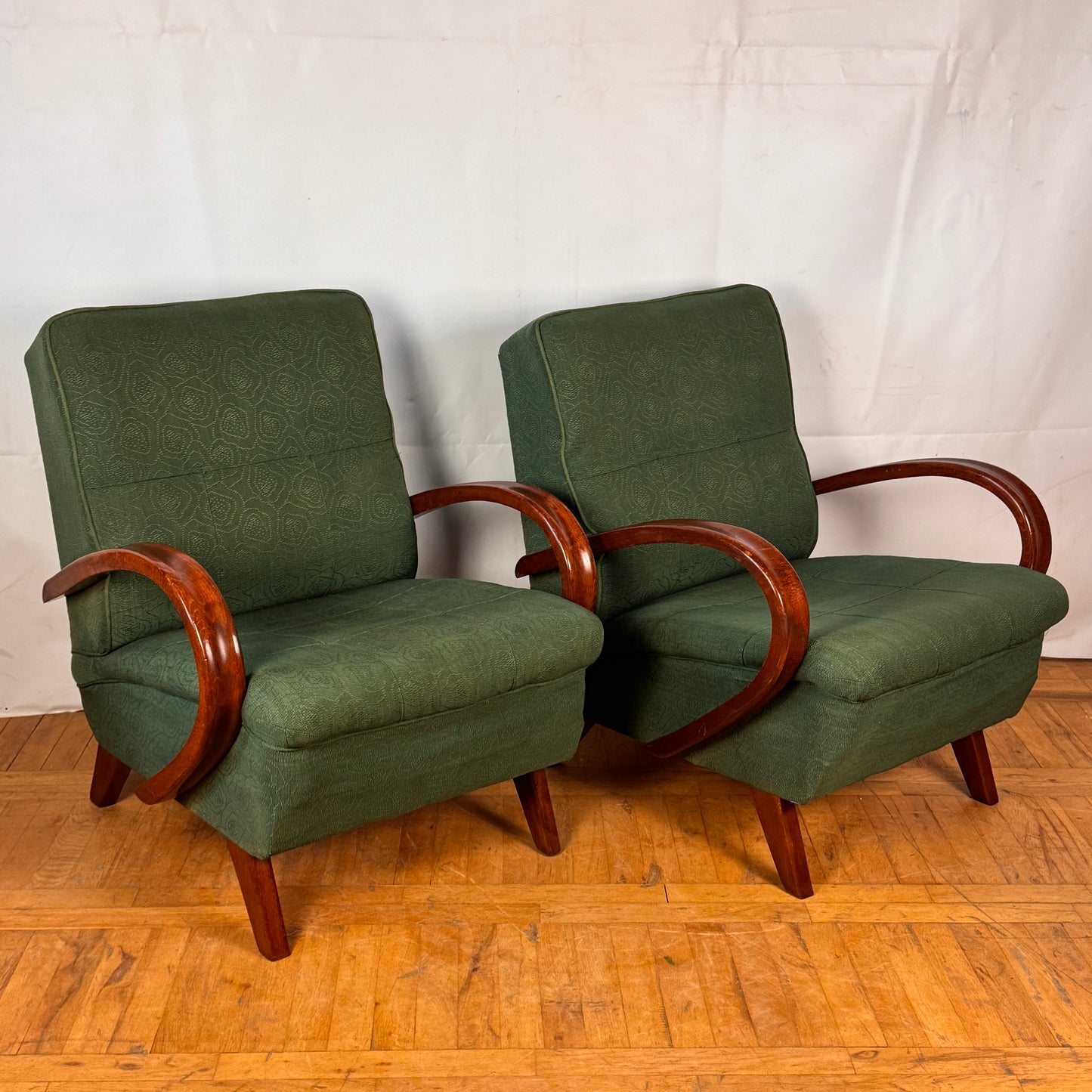 Pair of Frantisek Jirak art-deco style armchairs 1960s
