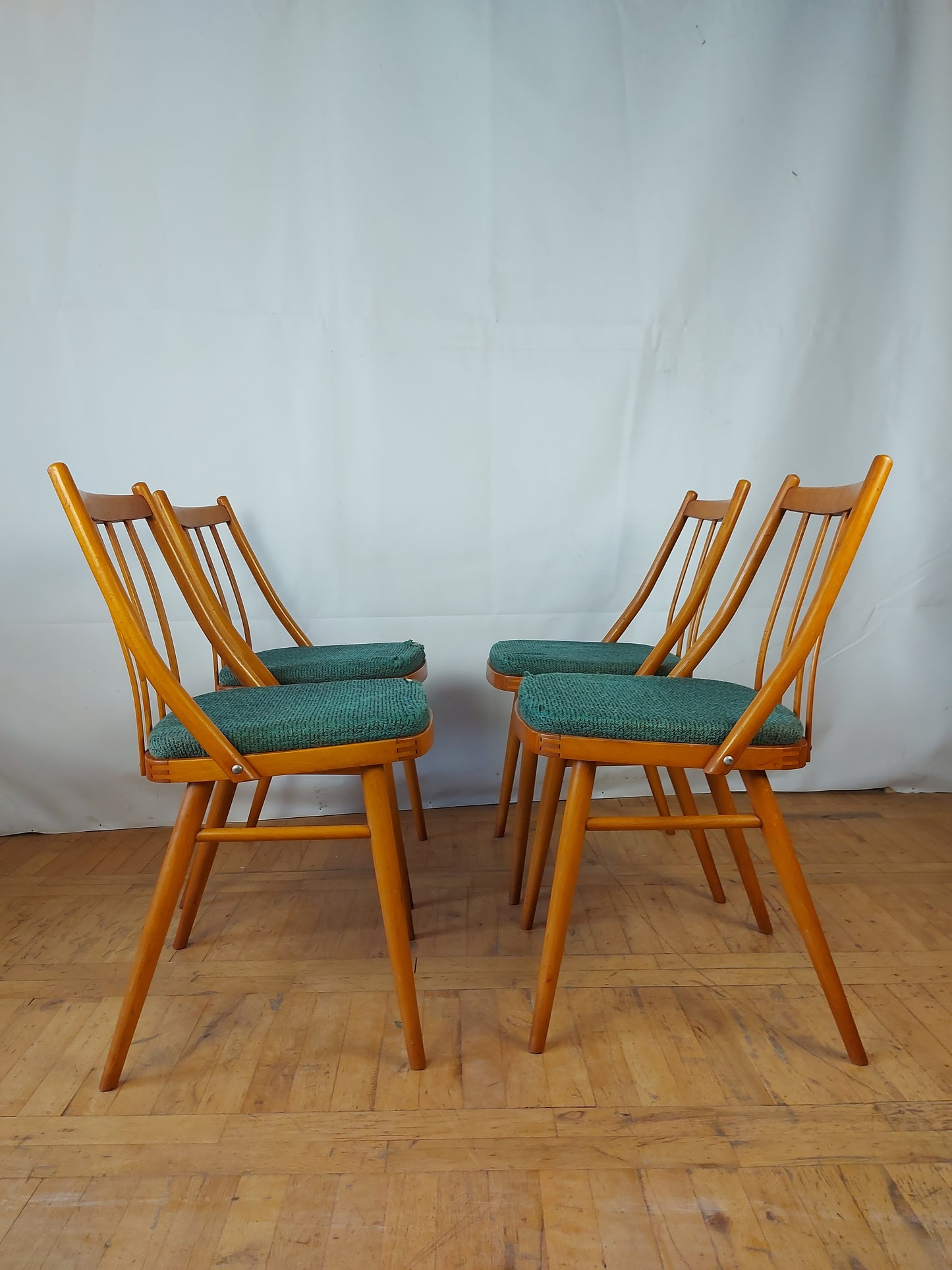 Set of 4 Czechoslovakian MIER dining chair 1960s