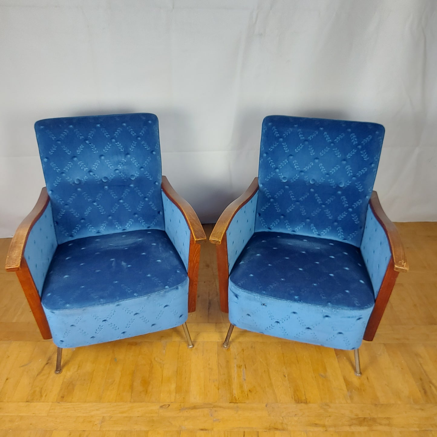 Pair of art-deco Czech armchairs 1960s