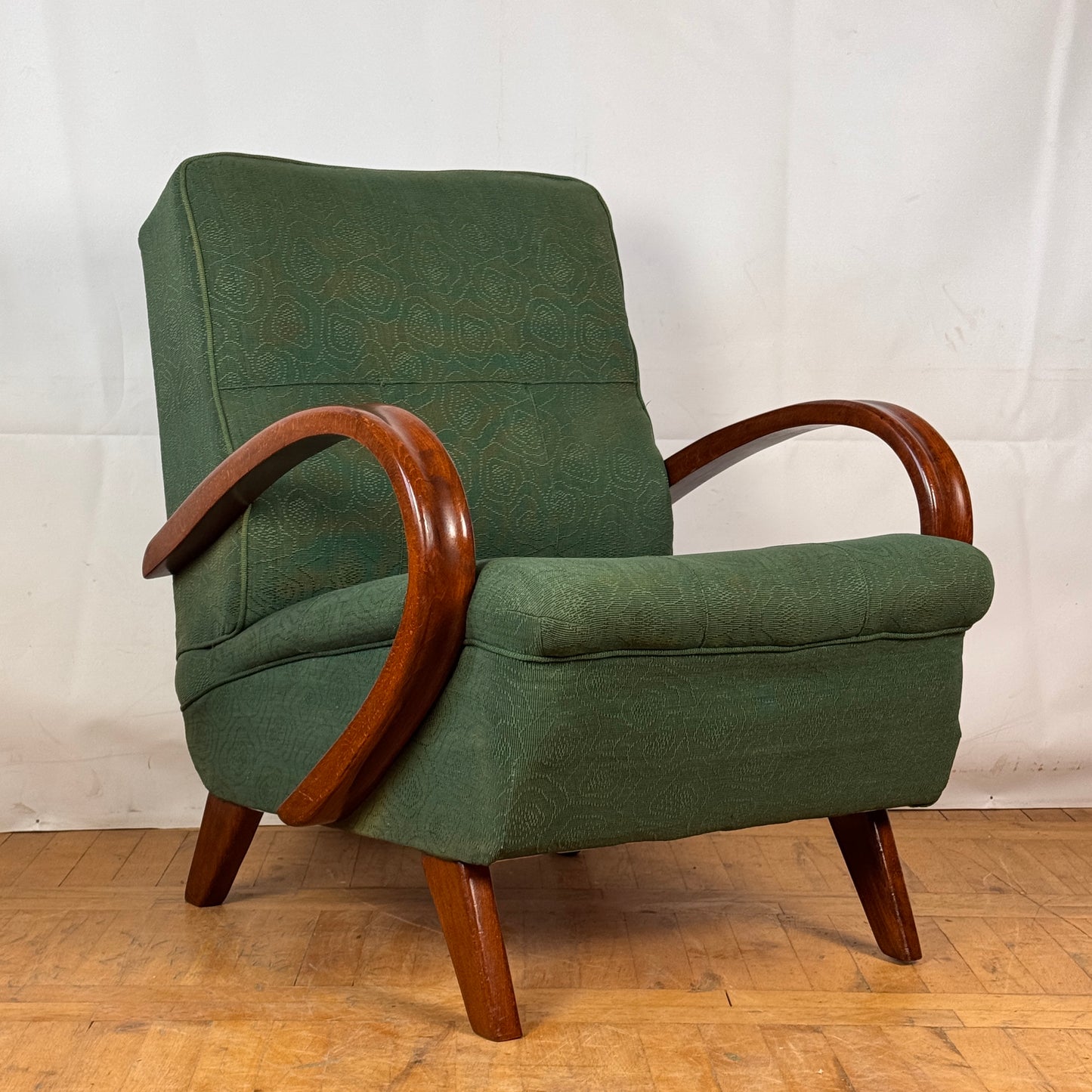 Pair of Frantisek Jirak art-deco style armchairs 1960s