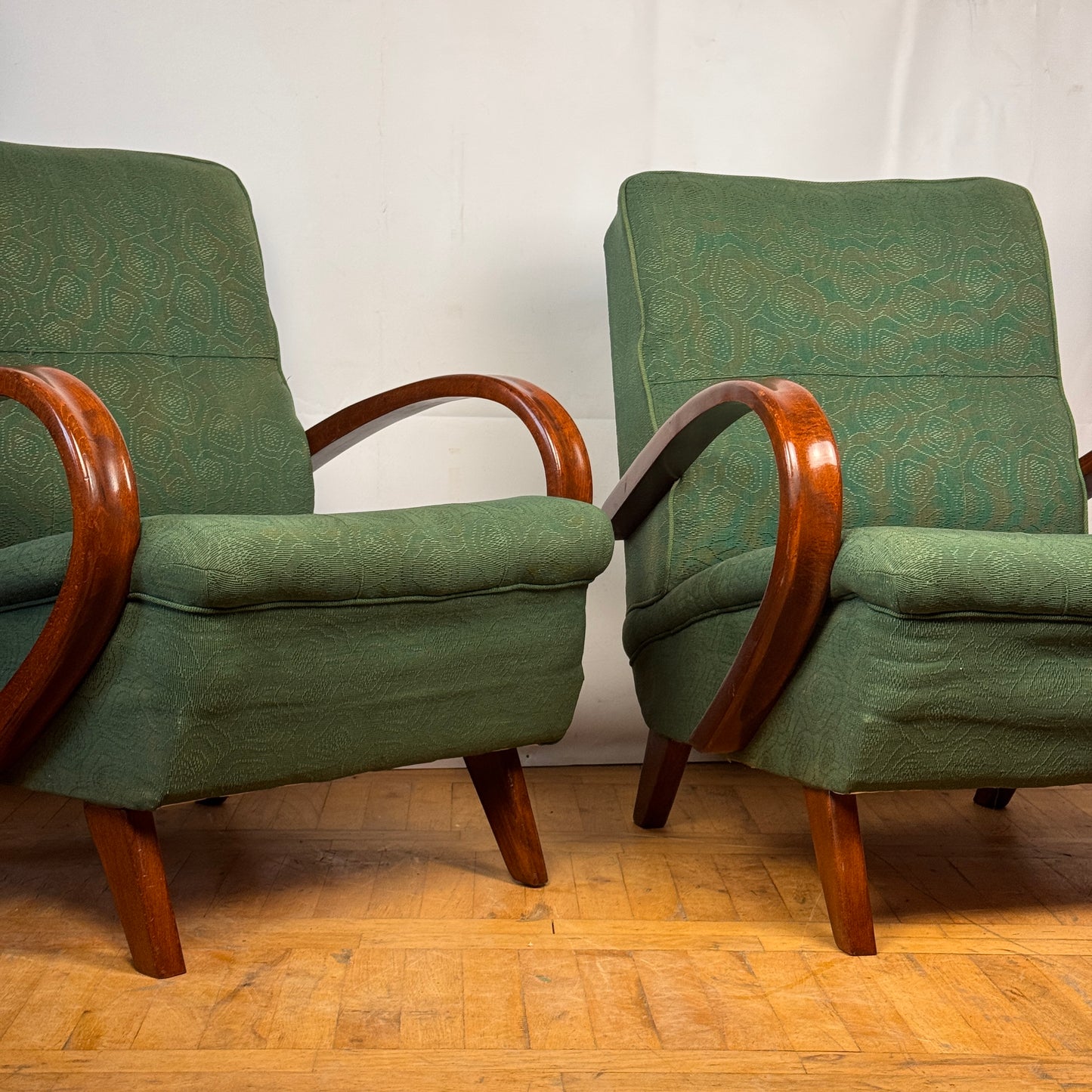 Pair of Frantisek Jirak art-deco style armchairs 1960s