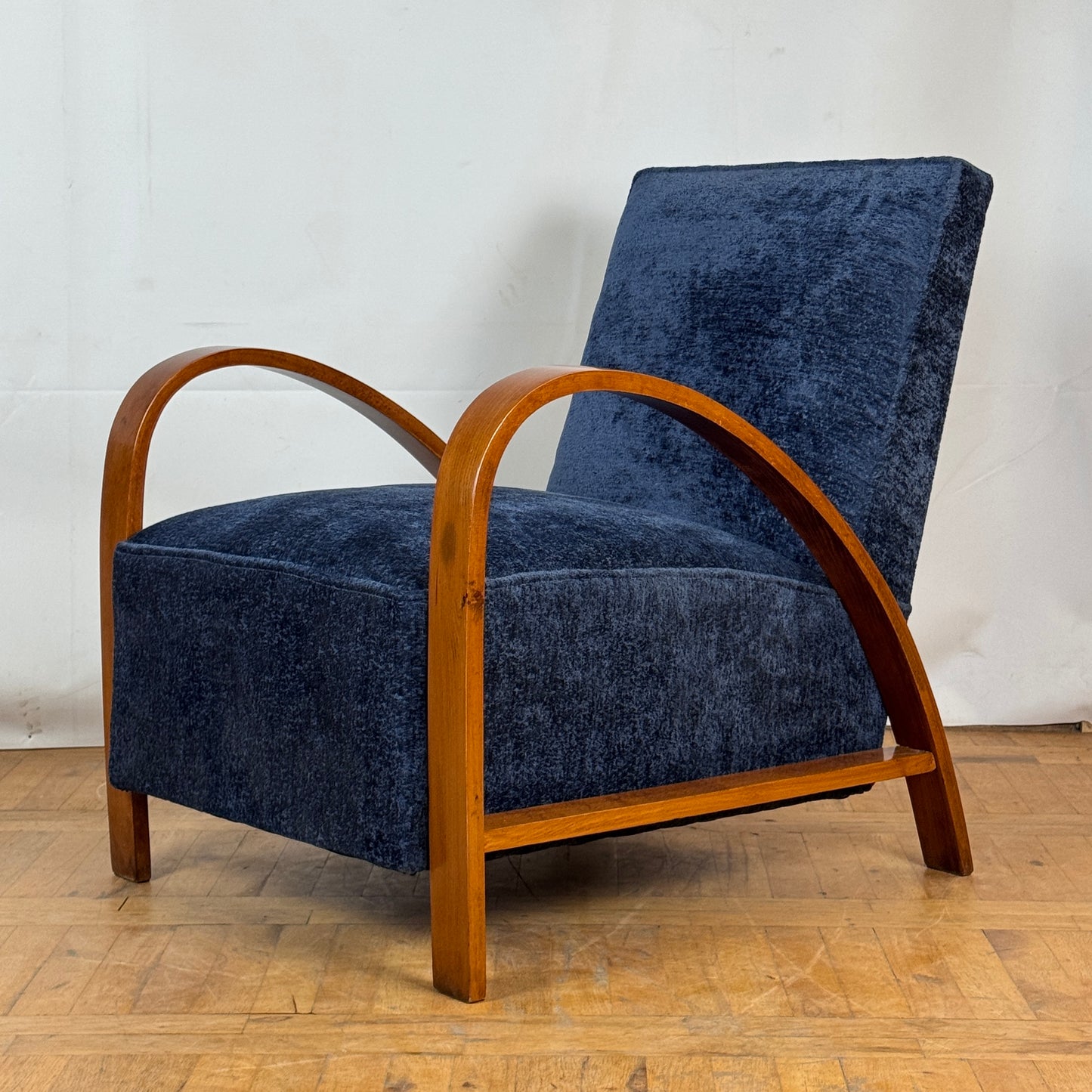 Pair of fully restored French art-deco armchairs 1960s