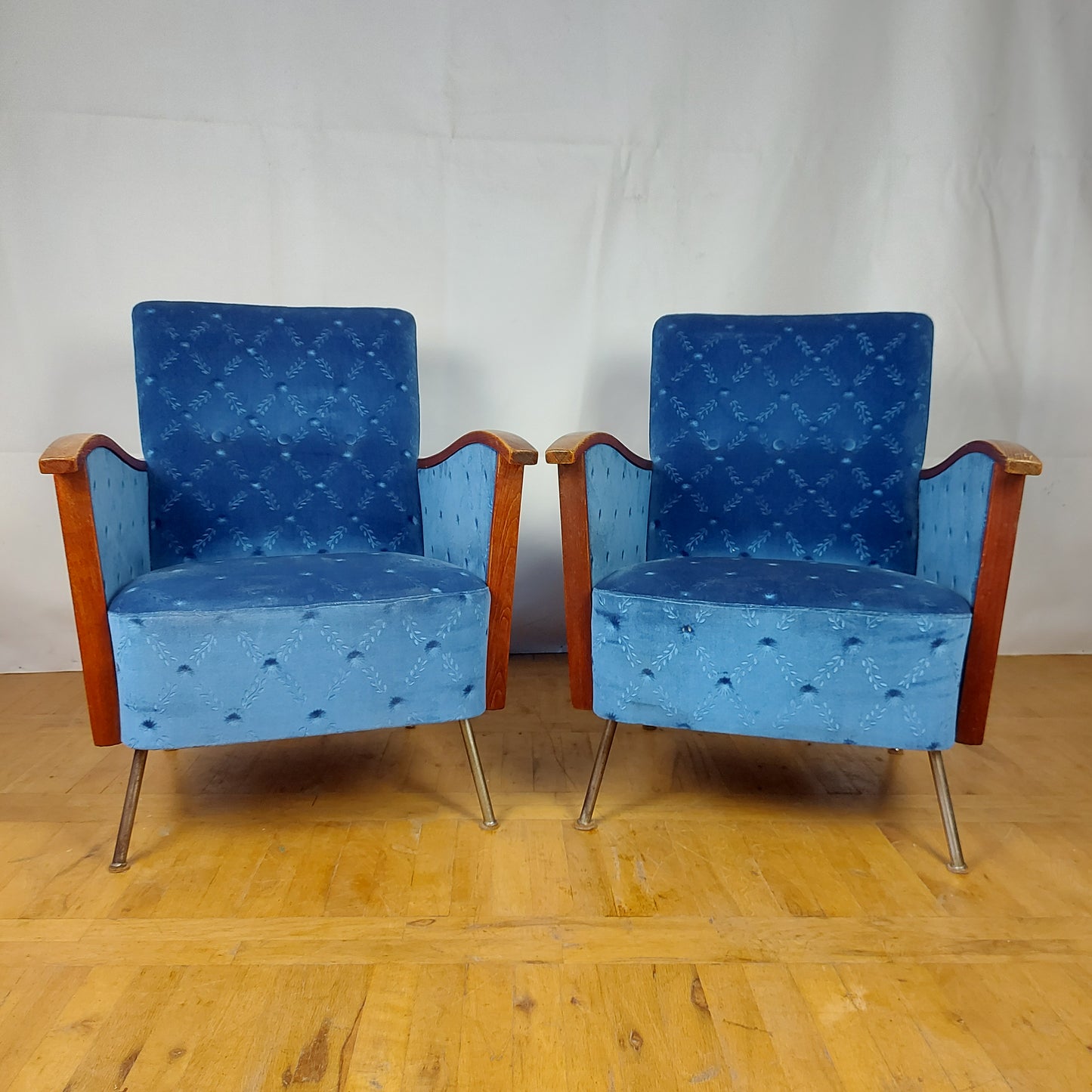 Pair of art-deco Czech armchairs 1960s