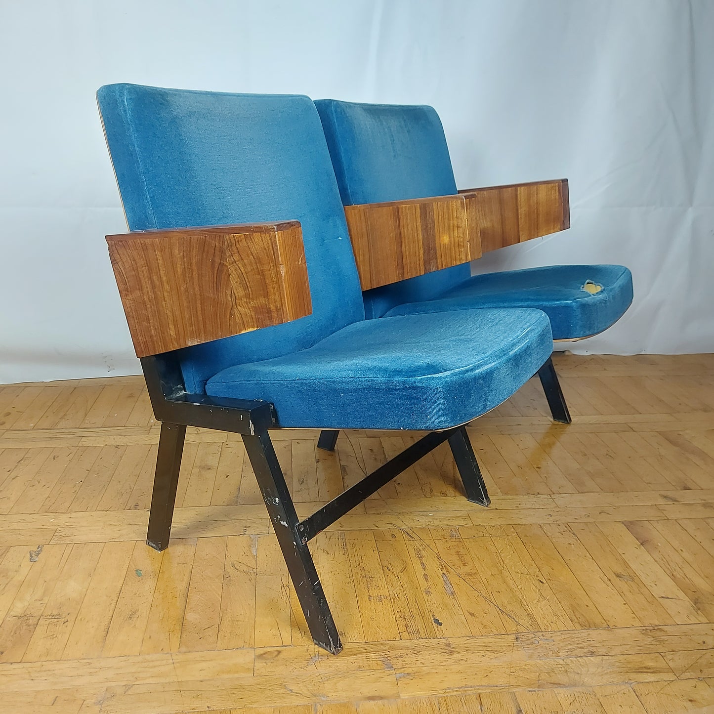 Vintage Hungarian double cinema seat 1960s
