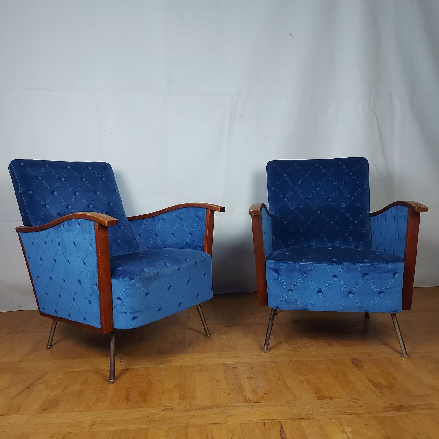 Pair of art-deco Czech armchairs 1960s