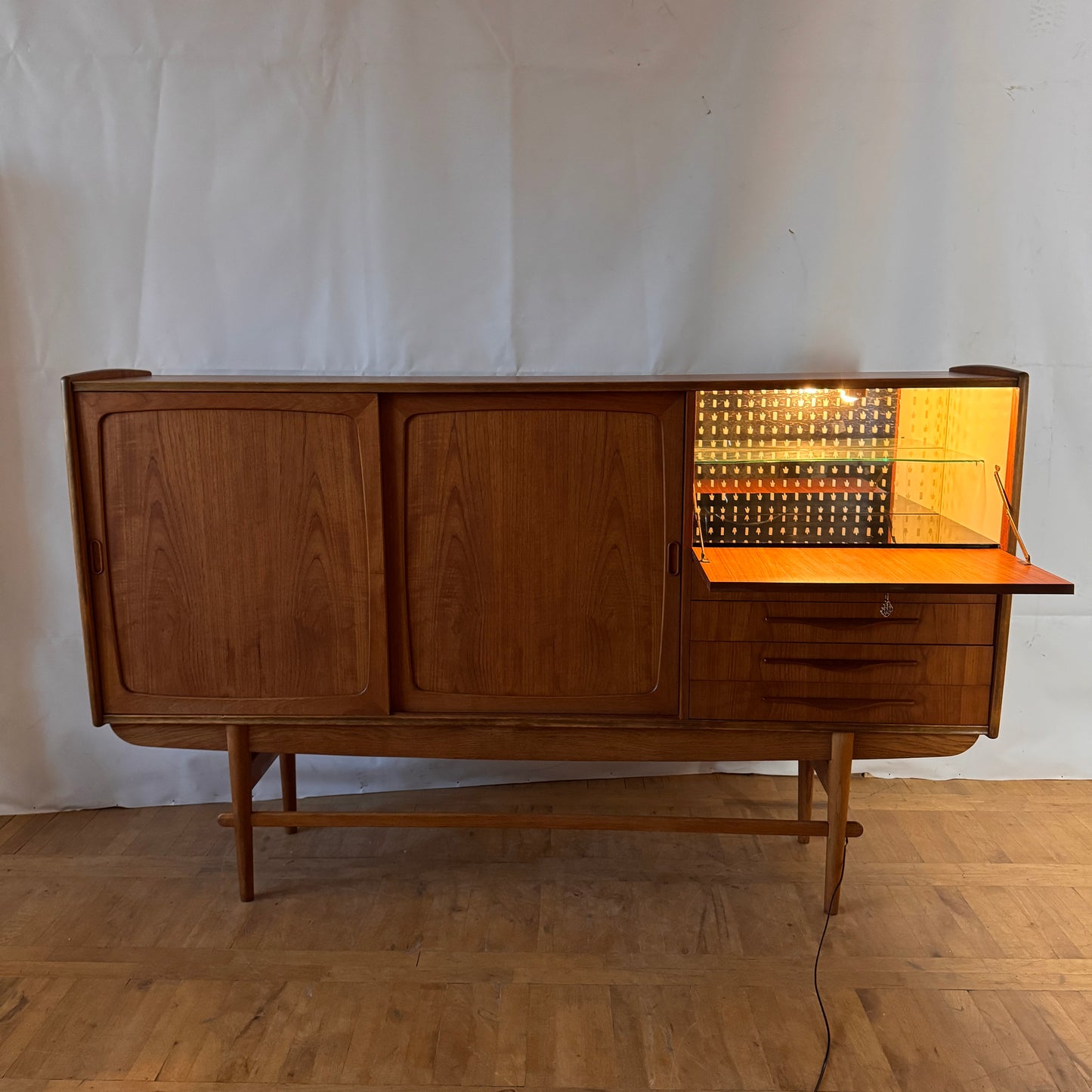 Danish teak highboard 1960s