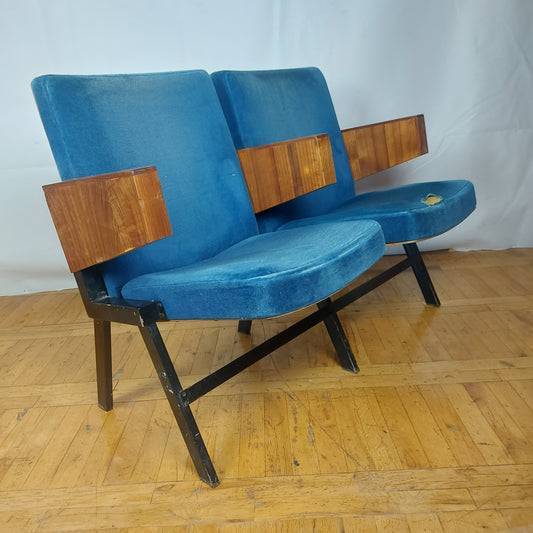 Vintage Hungarian double cinema seat 1960s