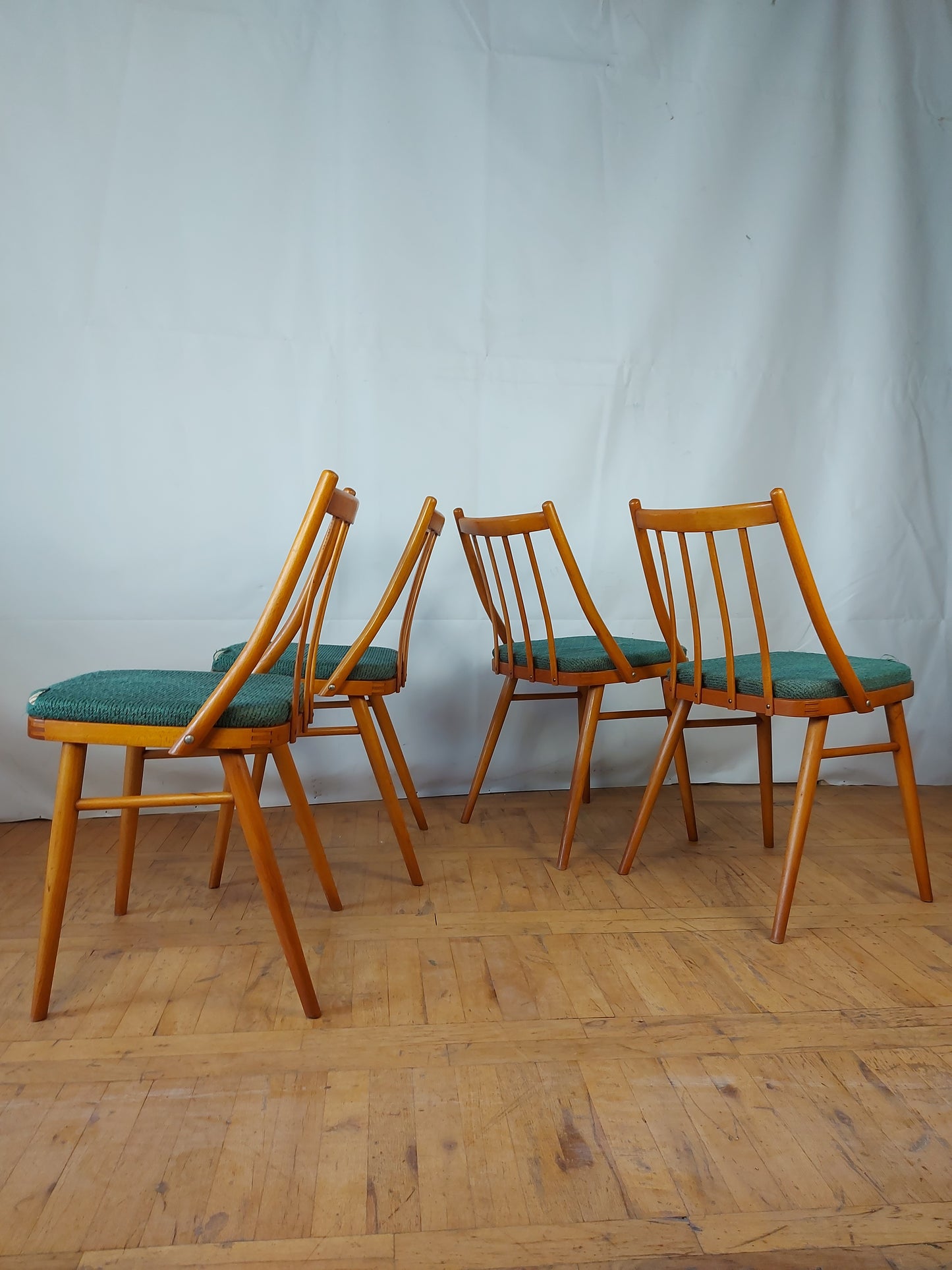 Set of 4 Czechoslovakian MIER dining chair 1960s