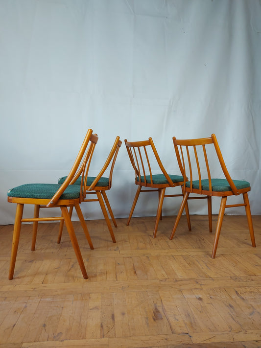 Set of 4 Czechoslovakian MIER dining chair 1960s