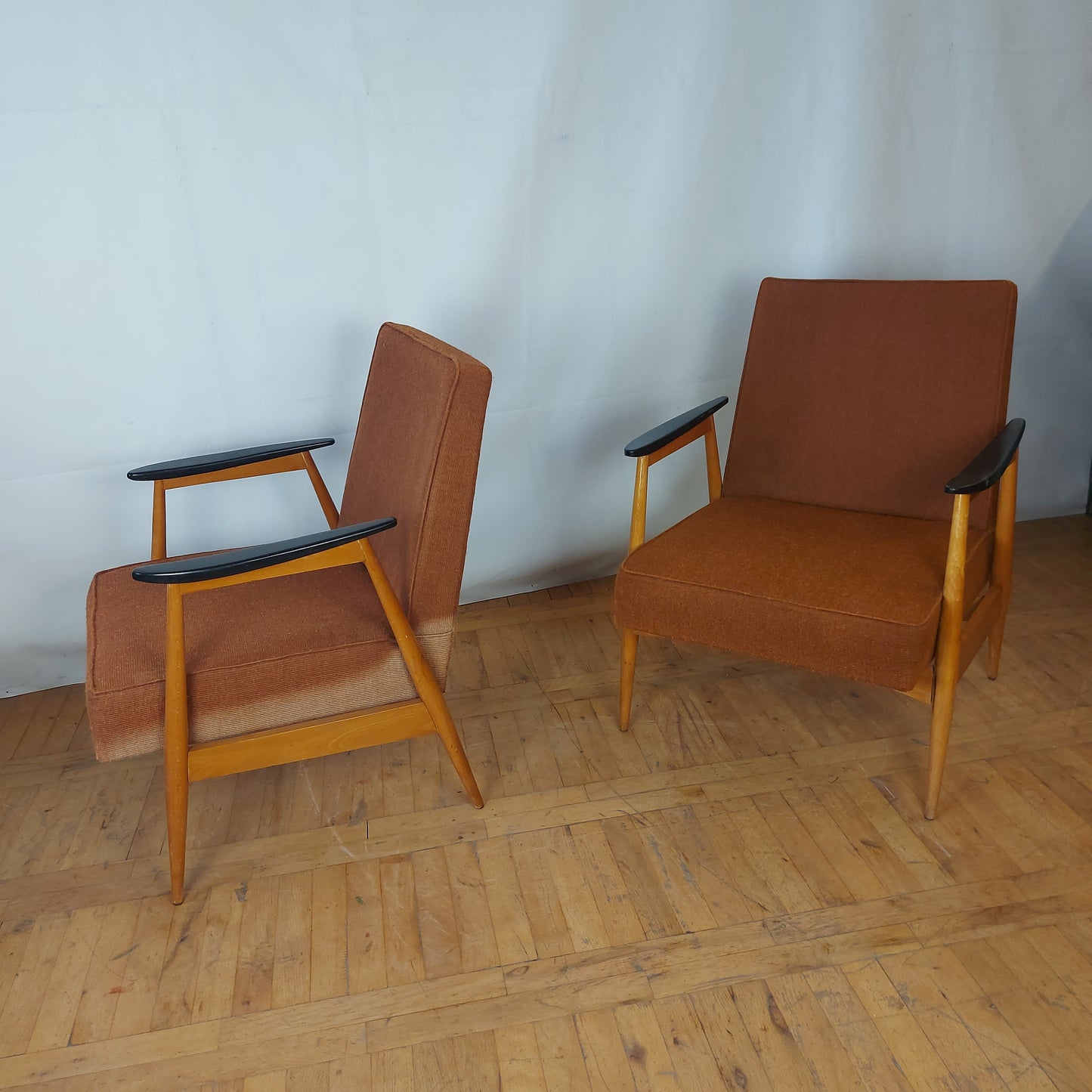 Pair of Hungarian retro László Mózer armchairs 1960s