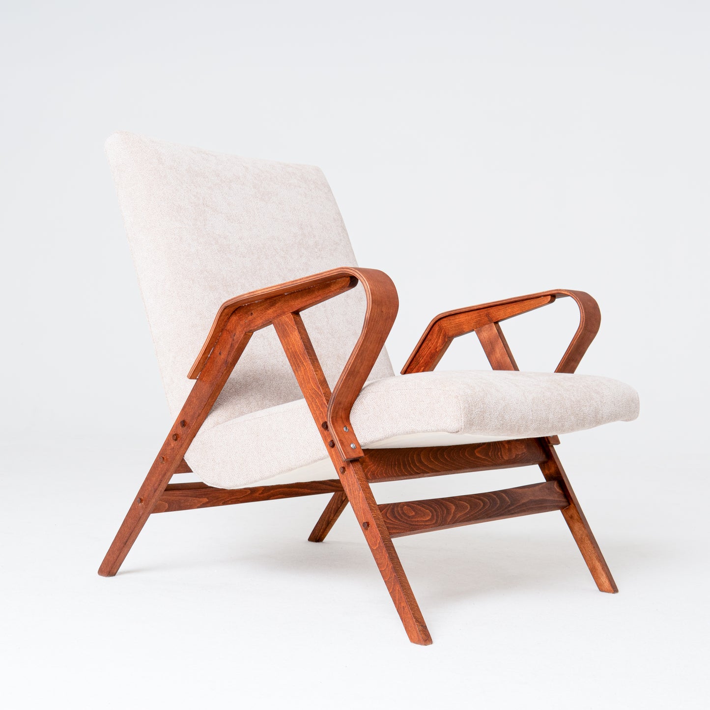 Pair of Frantisek Jirak armchairs with ottoman for Tatra Nabytok 1960s
