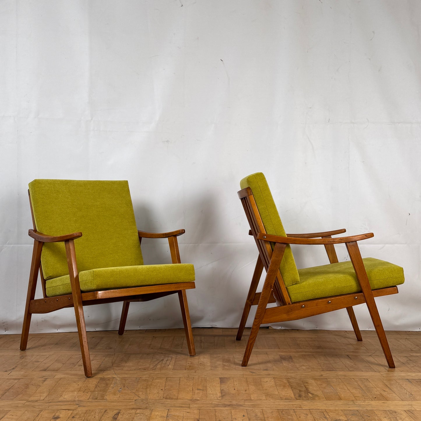 Pair of Romanian retro armchairs 1960s