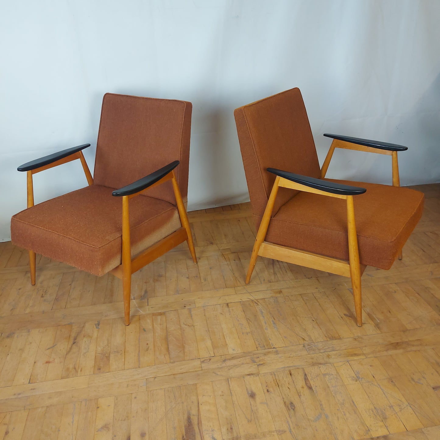 Pair of Hungarian retro László Mózer armchairs 1960s