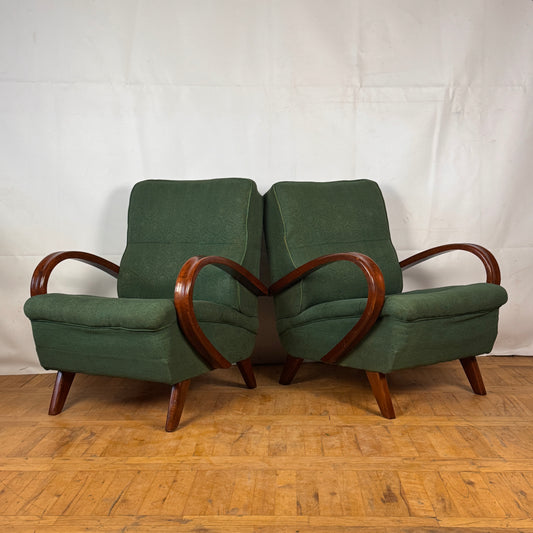 Pair of Frantisek Jirak art deco style armchairs 1960s