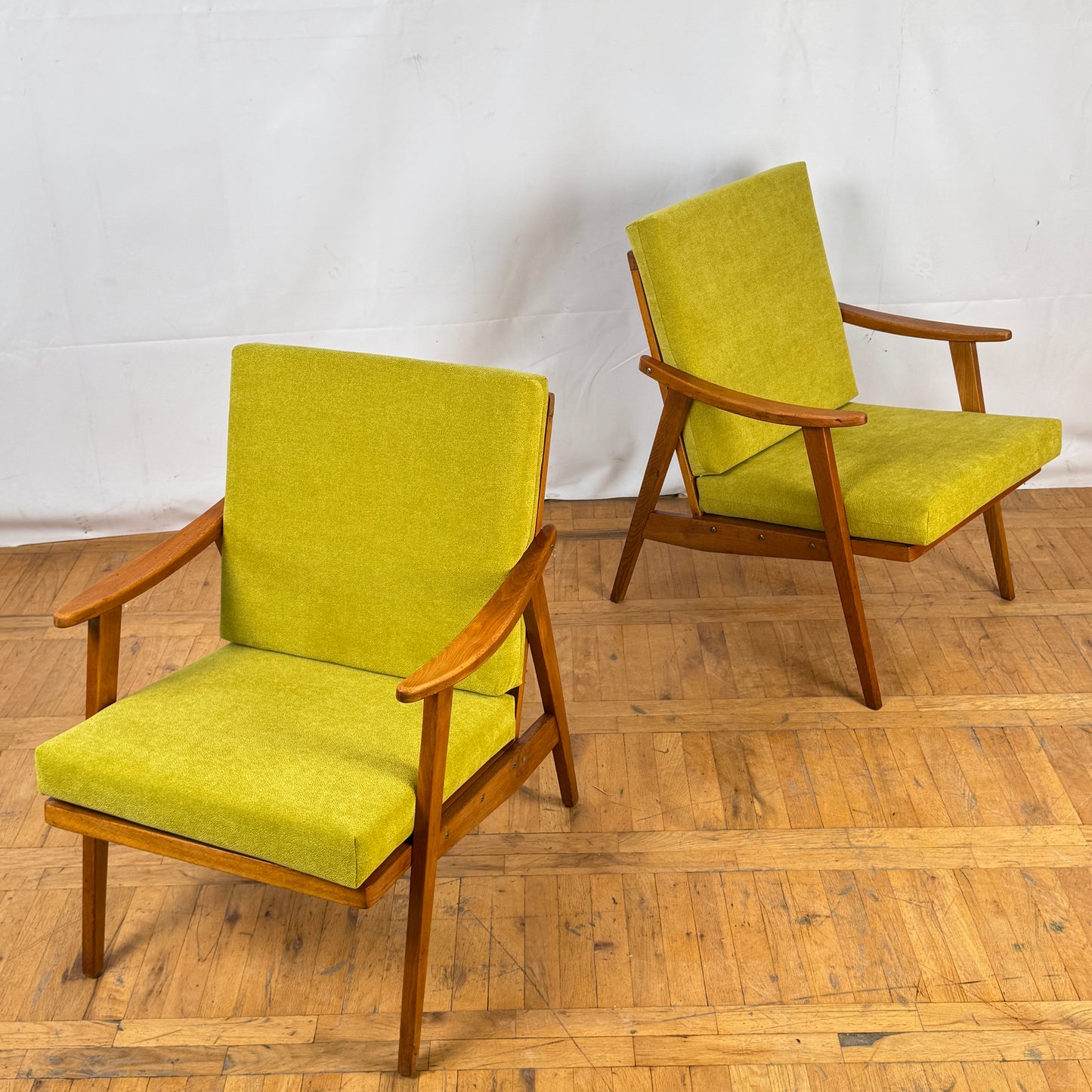 Pair of Romanian retro armchairs 1960s
