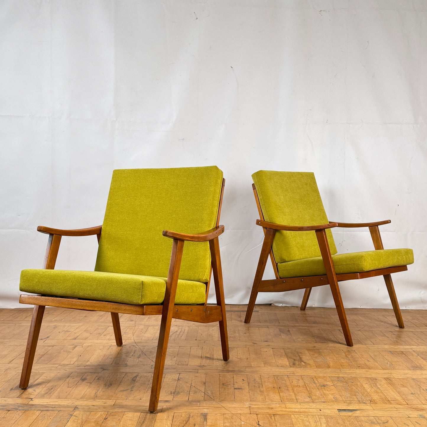 Pair of Romanian retro armchairs 1960s