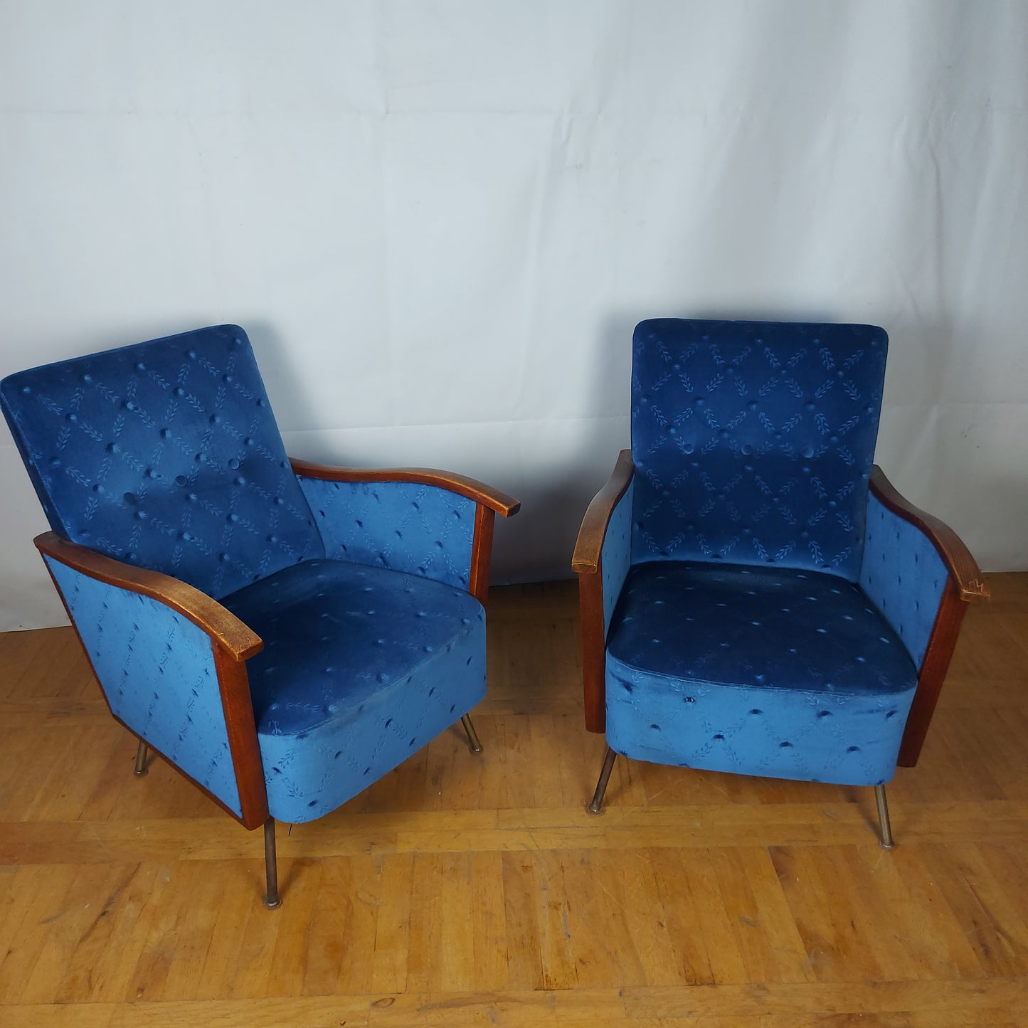 Pair of art-deco Czech armchairs 1960s