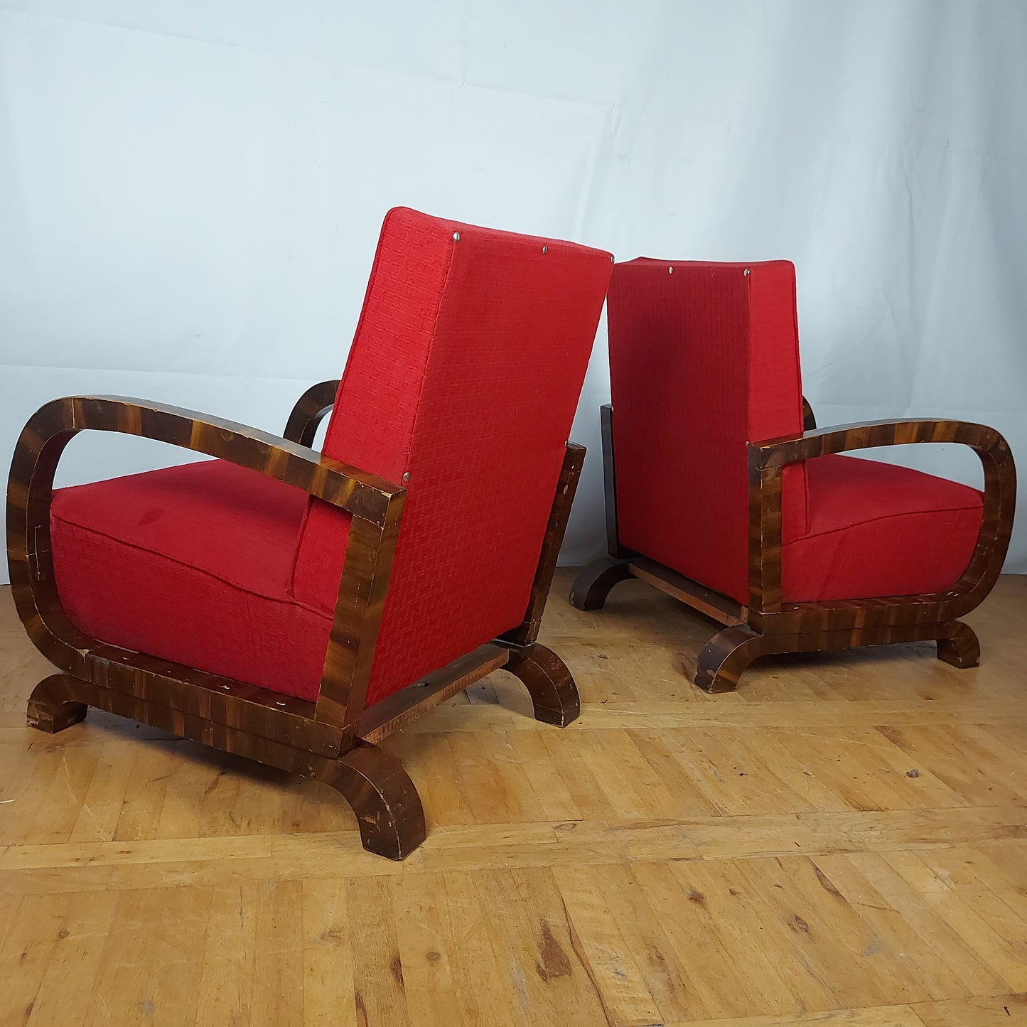 Pair of art-deco style armchairs 1960s
