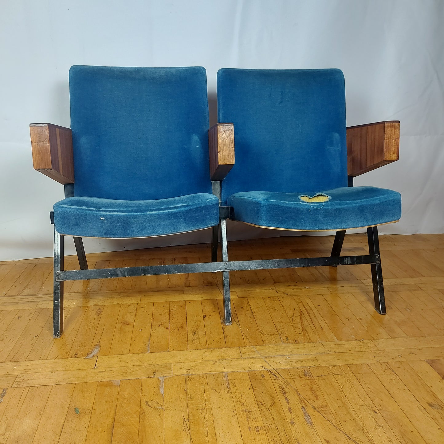 Vintage Hungarian double cinema seat 1960s