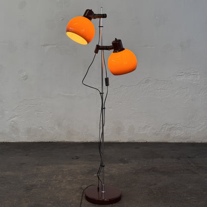 Two-Arm Mushroom Shade Floor Lamp by Szarvasi, 1960s