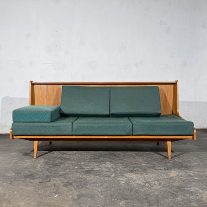 Dřevotvar Pardubice Oak Sofa Bed, Czechoslovakia, 1960s