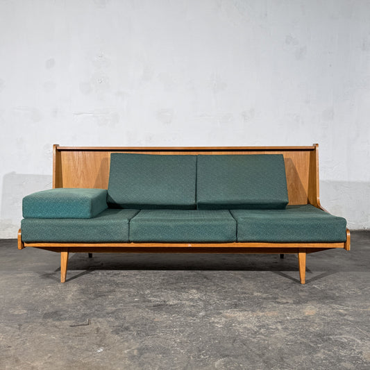 Dřevotvar Pardubice Oak Sofa Bed, Czechoslovakia, 1960s