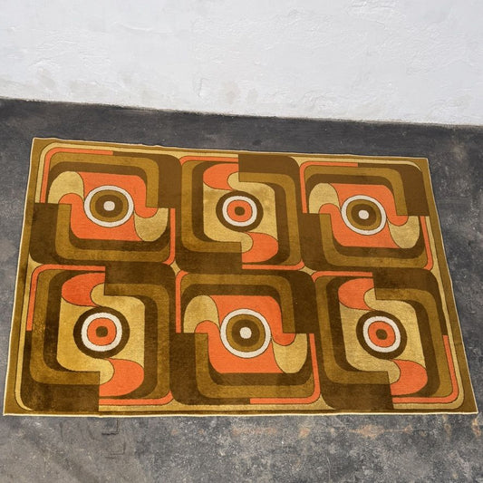 Fekete Ferenc FARAO "Latex" Op-Art Carpet, Hungary, 1974