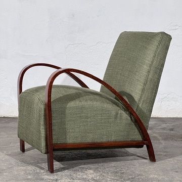 French Art Deco Style Armchair with Bentwood Arms, 1960s