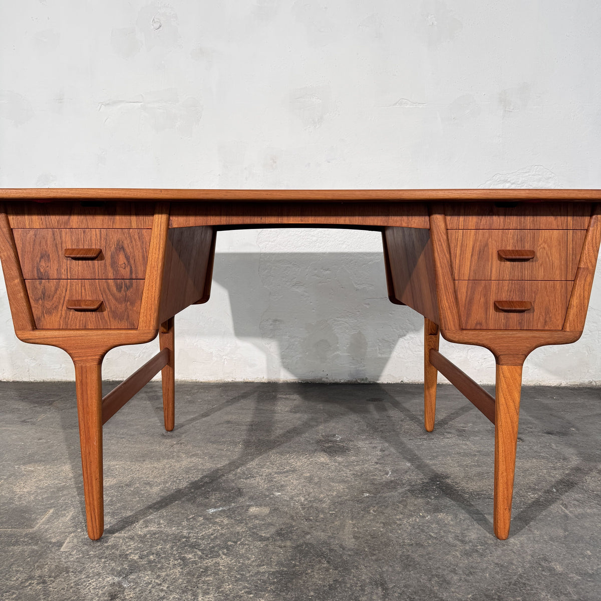 Teak Writing Desk Attributed to Carl Aage Skov for Munch Møbler, Denmark, 1960s
