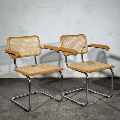 Cesca Style Cane Armchairs by Marcel Breuer, Set of 4, 1990s