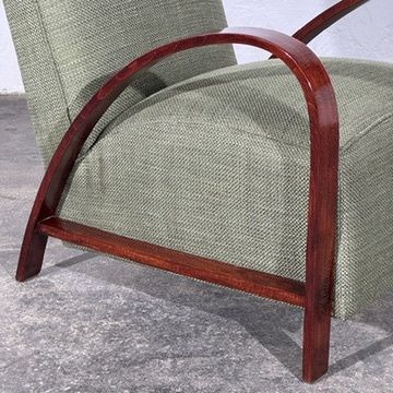 French Art Deco Style Armchair with Bentwood Arms, 1960s