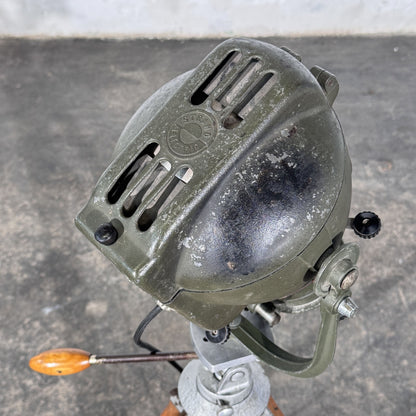 Strand Electric Theatre Spotlight on Adjustable Wooden Tripod, Mid-20th Century