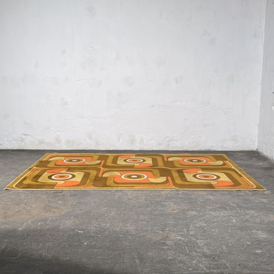 Fekete Ferenc FARAO "Latex" Op-Art Carpet, Hungary, 1974