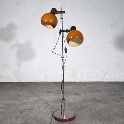 Two-Arm Mushroom Shade Floor Lamp by Szarvasi, 1960s