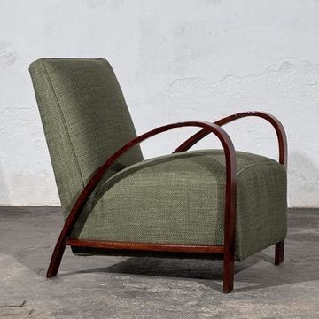 French Art Deco Style Armchair with Bentwood Arms, 1960s