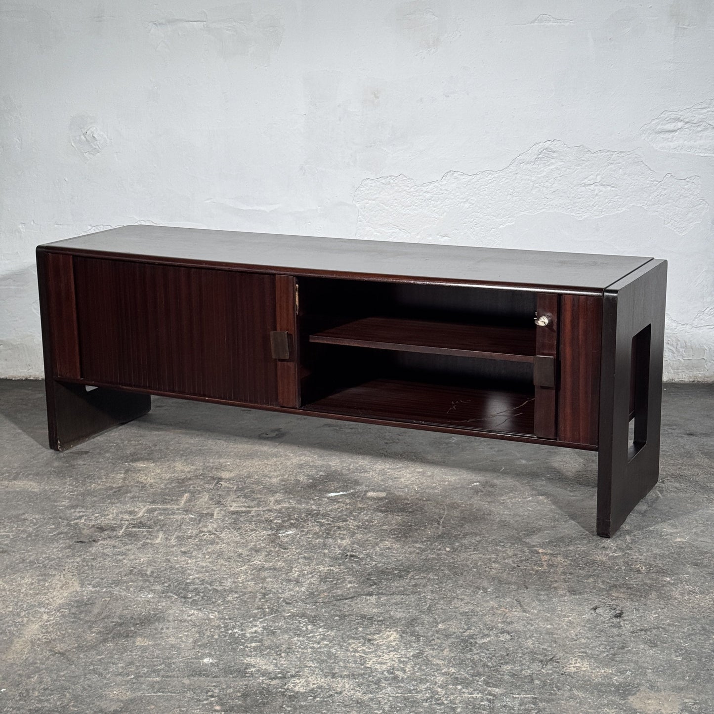 Sculptural Sliding-Door Sideboard / TV Stand, 1990s