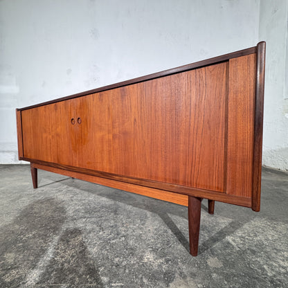 Danish Teak Tambour Sideboard, Attributed to Svend Aage Larsen for Faarup Møbelfabrik, 1960s