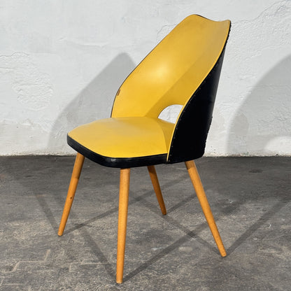 East German Mid-Century Yellow and Black Chair, 1960s