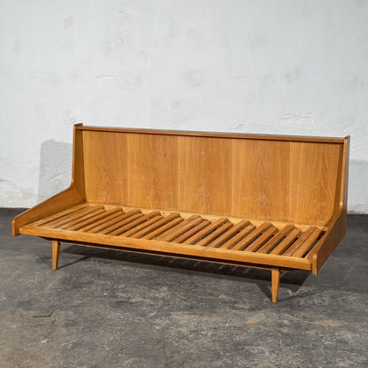 Dřevotvar Pardubice Oak Sofa Bed, Czechoslovakia, 1960s