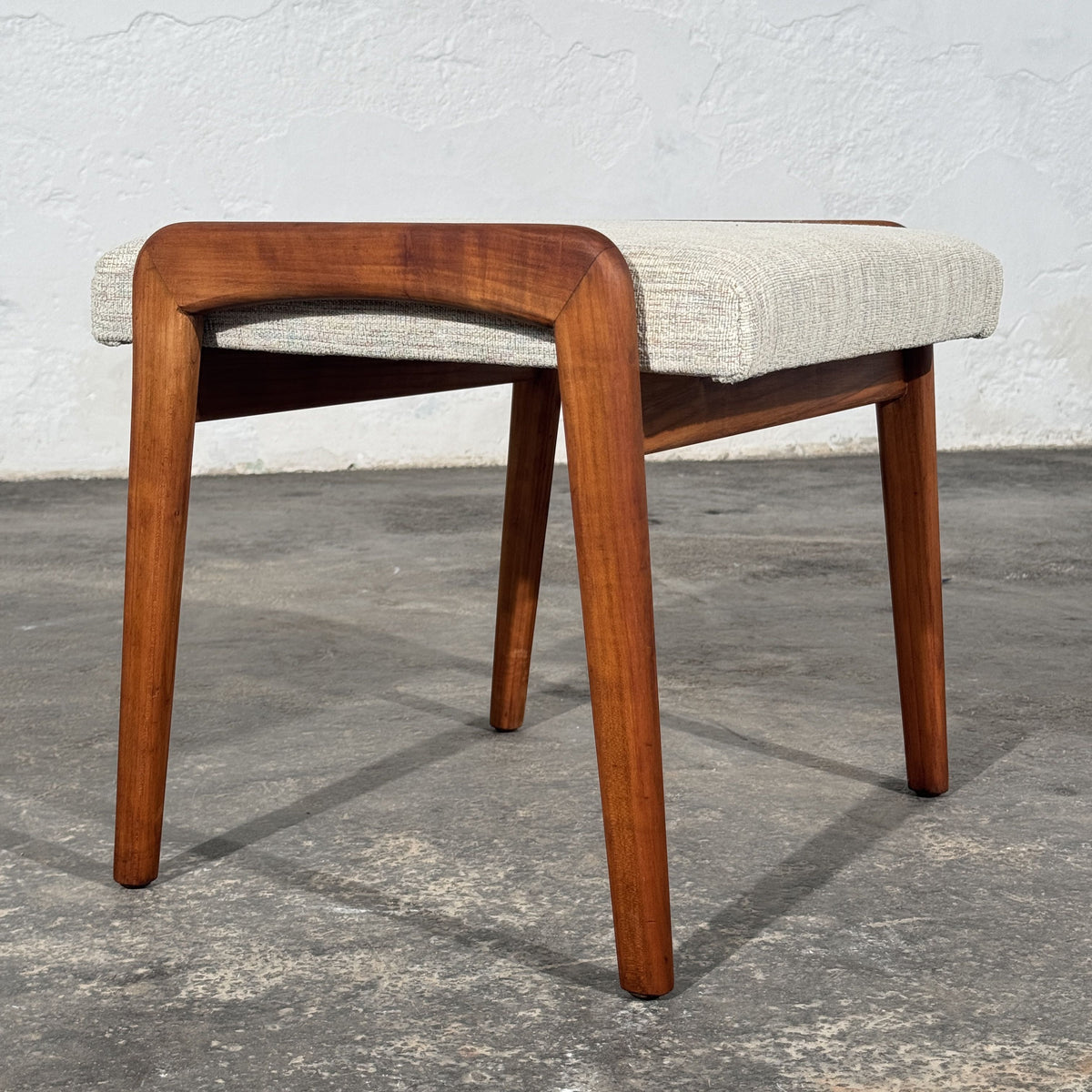 Mid-Century Upholstered Wooden Ottoman, 1960s