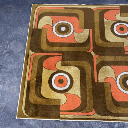 Fekete Ferenc FARAO "Latex" Op-Art Carpet, Hungary, 1974
