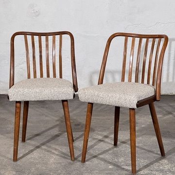 Set of 4 Jitona Bentwood Dining Chairs with New Upholstery, 1960s